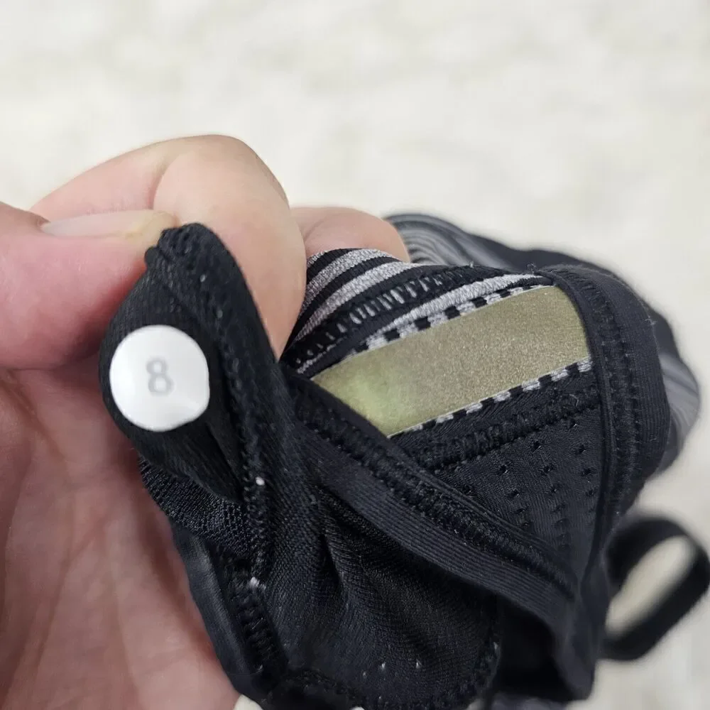 Lululemon Sweaty Or Not Bra II Mini Pop Stripe Heathered Slate Black /blk Size 8